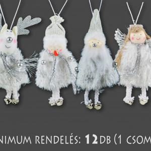 Karácsonyi figura csörgő lábú fehér akasztós 14cm 630629 4f