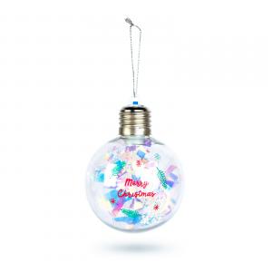 Karácsonyi LED-es gömb - RGB LED - átlátszó - műanyag - 8 cm - 3 x LR44 szarvas