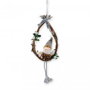 Karácsonyi tobozfigura ajtódísz 22cm AT220358 2f