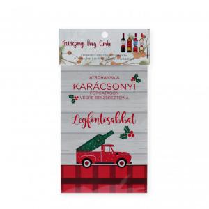 Karácsonyi üvegcímke retro antikolt 4db 9,5x14cm PDUC39