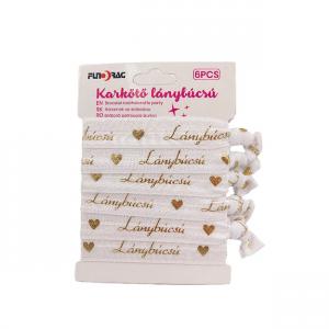 Karkötő lánybúcsú 6db fehér állítható mérettel