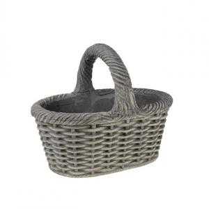 Kaspó cement nagy kosár 36*24*15/29 1füllel szürke