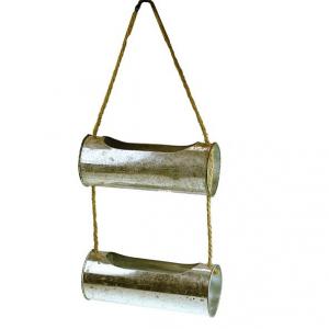 Kaspó cink akasztós 2 részes 10x25x65cm szürke