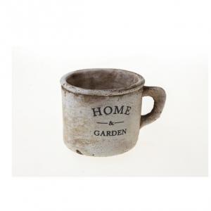 Kaspó kő 11*8,5*7,5cm bögre forma HOME felirattal