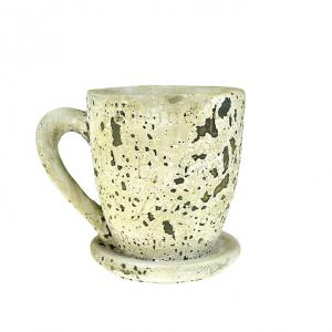 Kaspó kő 16,5*12*14cm bögre forma szürke, felirattal