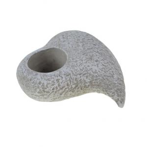 Kaspó kő 16x18.5x6.5cm francia szív forma szürke