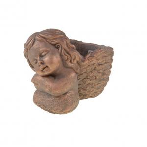 Kaspó kő 18.5x12.5x13.5cm ölelő angyallal arany