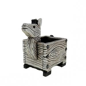 Kaspó kő zebra 17*11*17cm szürke