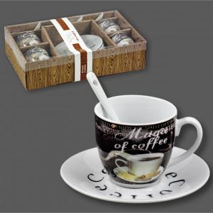 Kávéscsésze +kiskanál +kistányér szett 4 főre