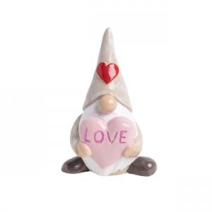 Kerámia orrmanó szív rózsaszín/drapp 4x6cm