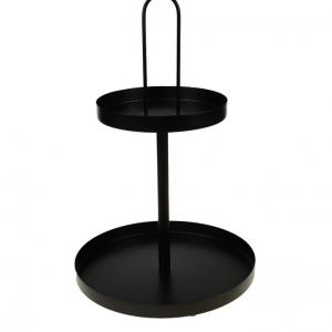 Két szintes fém tálca – fekete D30 × H45 cm