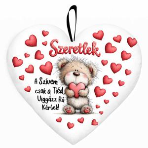 Kicsi szív párna (25×21 cm) A szívem csak a tiéd | Szerelmes Valentin-napi ajándék