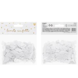 Konfetti, szív forma, fehér, 15 gramm