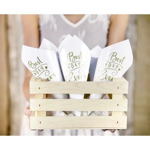 Konfetti tartó, kúp alakú, papírból, 16cm, 10 db/csomag