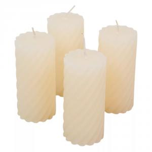 Kontúrozott csavart henger gyertya 55x100mm ivory 4db/csom (db ár)