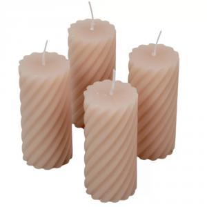 Kontúrozott csavart henger gyertya 55x100mm v.bézs 4db/csom (db ár)