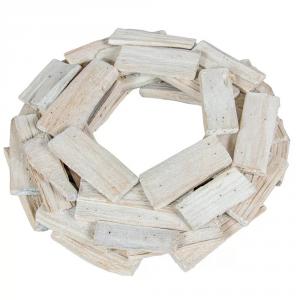 Koszorú alap fadarabokból fehér D30cm