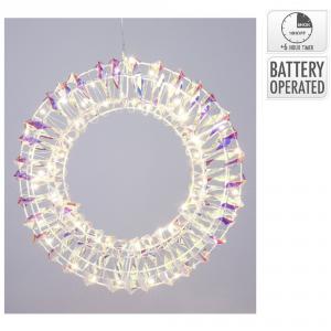 Koszorú LED-es koszorú elemes (elem nélkül) irizáló D30cm