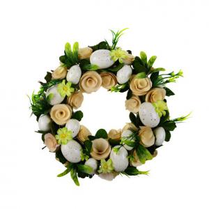 Koszorú virágos D30 H8 krém/zöld