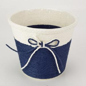 Köteles kaspó masnival nagy kék 15x12,5cm