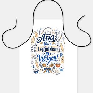 Kötény 50 x 70 cm - Apa Főz a Legjobban a Világon Kötény – Apák Napi Ajándék Apának