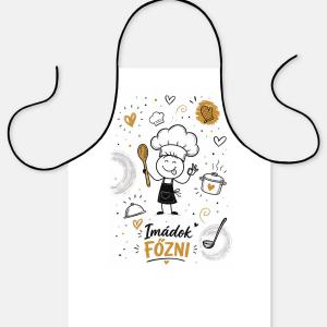 Kötény 50 x 70 cm - Imádok Főzni Vicces Kötény – Ajándék a Főzés Szerelmeseinek