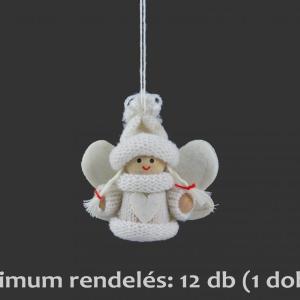 Kötött ruhás angyal fehér 6,5cm