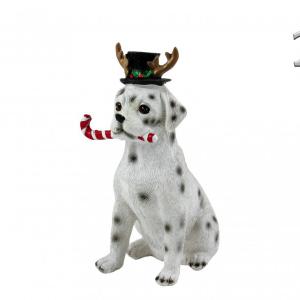 Kutya figura szarvas sapkában 23cm APF473000 4f
