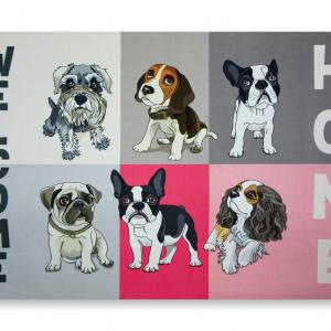 Lábtörlő Welcome home kutyás 60x40cm