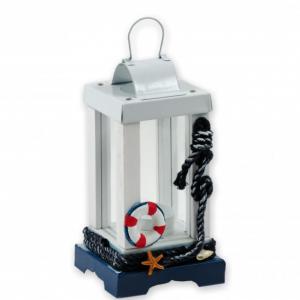 Lámpás hajós mentőöv motívummal 10x10x19 cm