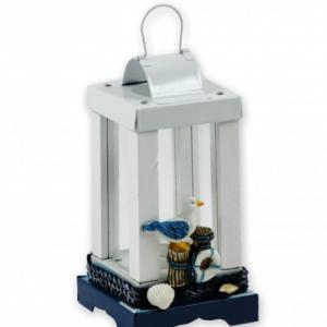 Lámpás hajós sirály motívummal 10x10x19 cm