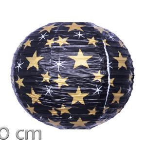 Lampion fekete csillagos 40cm