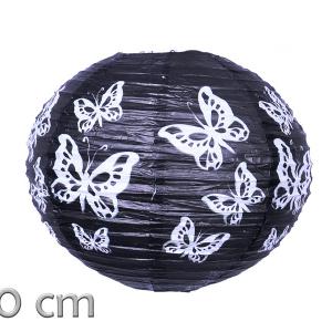 Lampion fekete pillangós 40cm