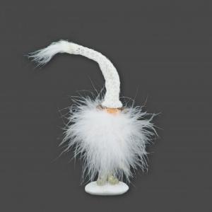 Lány figura fehér toll ruhában 22cm 430799