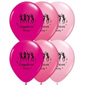 Latex lufi lánybúcsú rózsaszín 6db 30cm