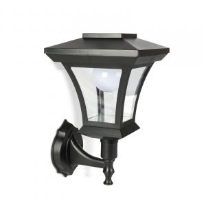 LED-es szolár lámpa - fali - 21 x 21 cm - 8 LED - fekete - melegfehér