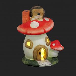 LEDes gombaház sünivel 15cm