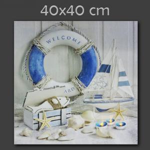 LEDes világító falikép mentőöv 40x40cm