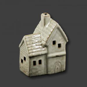 LEDes világító házikó krém/barna 12cm 136314
