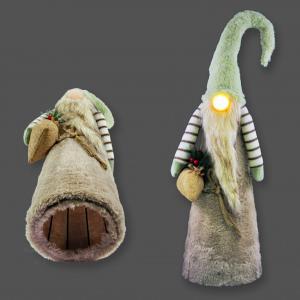 LEDes világító orrú manó zöld/barna 68cm AT221397