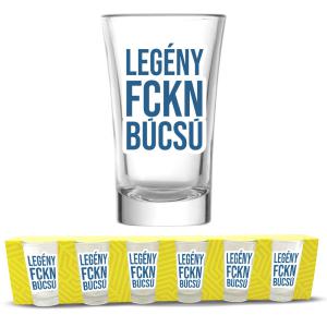 Legénybúcsú Felespohár Szett – 6 db Vicces „Legény FCKN Búcsú” Pálinkás Pohár