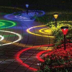 Leszúrható szolár lámpa - RGB LED - 9 x 36 cm - színváltós