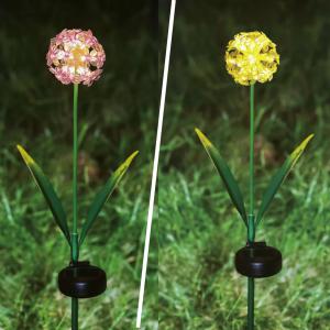 Leszúrható szolár virág hortenzia 25 melegfehér LED - 13 x 7 x 65 cm