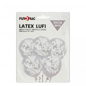 Lufi esküvőre ekrü 5db 30cm virágmintás
