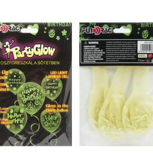 Lufi fluoreszkáló világító Happy Birthday 3db