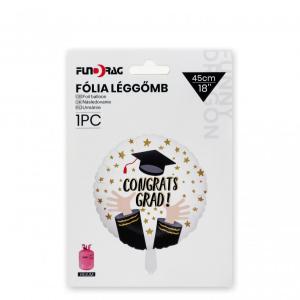 Lufi fólia ballagós Congrats Grad 45cm csillagos ballagós