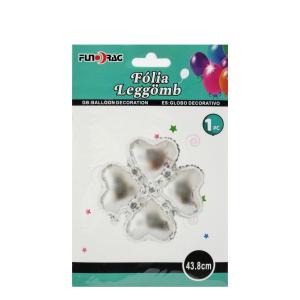 Lufi fólia Négylevelű lóhere ezüst 43,8cm
