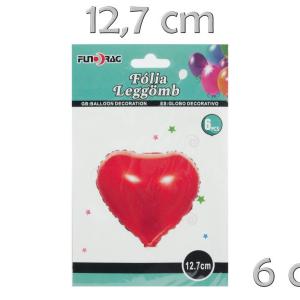 Lufi fólia piros szív 6db 12,7cm