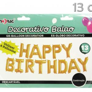 Lufi fólia szett Happy Birthday arany 13db