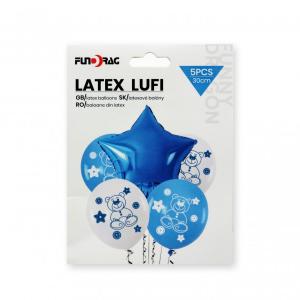 Lufi szett macis kék 5db 30cm